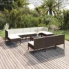 vidaXL 11-tlg. Garten-Lounge-Set mit Auflagen Poly Rattan Produktbild-Vorschau 2
