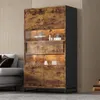Sweiko 80x40x138cm Vitrína s LED osvětlením Stojací Náhled obrázku produktu 5