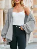 Oversize-Cardigan für Damen, offenes Design vorne, grob Produktbild-Vorschau 3