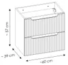 Waschtischunterschrank 60cm Riva mit 2 Schubladen, Schwarz Produktbild-Vorschau 7