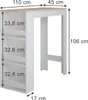 Bartisch Vicco Repose Weiß/Sonoma 45 x 110 cm, Model 55374 Produktbild-Vorschau 2