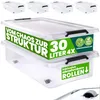 DEUBA 4x 30L Scatole in Plastica con Coperchio e Ruote Anteprima dell’immagine prodotto 1