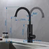 A black kitchen faucet with dimensions indicated by blue lines and text. Náhled obrázku produktu