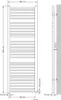 Technical drawing of a radiator with dimensions and connection details. Produktbild-Vorschau