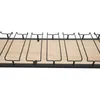 A close-up view of a metal wine glass rack with wooden slats. Podgląd zdjęcia produktu