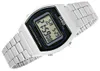 A close-up shot of a silver Casio digital watch with a metal band, displayed against a white background. Produktbild-Vorschau