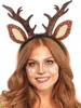 A woman wearing deer antlers and makeup. Produktbild-Vorschau