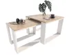 A set of two nesting coffee tables with wooden tops and white frames, displayed on a white background. Náhled obrázku produktu