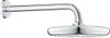 A chrome shower head and arm mounted on a wall. Produktbild-Vorschau