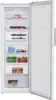 An open white freezer with multiple shelves and drawers filled with frozen food items. Voir les images du produit