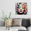 DEQOART Glasbild Echtglas 50x50 cm 'Farbenfrohe Diva' Produktbild-Vorschau 3
