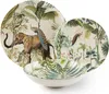 A set of ceramic plates and a bowl with a jungle-themed design. Produktbild-Vorschau