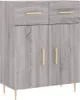 Sideboard Grau Sonoma 69,5x34x90 cm Holzwerkstoff Produktbild-Vorschau 1