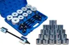 A set of automotive tools, specifically a silent block puller and installer kit, laid out on a white background. Náhled obrázku produktu