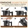 Coffee Fox Luxe French Press, 350 ml, zwart. Dubbelwandige Productafbeelding-voorbeeld 2