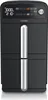 A front view of a black Arendo air fryer with a silver handle and a digital display. Produktbild-Vorschau