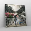 Wanduhr - Quadrat - Glasuhr - Amsterdam Fahrräder Brücke - Produktbild-Vorschau 4