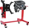 A car engine mounted on a red engine stand with wheels. Náhľad obrázku produktu