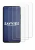 A smartphone screen protector is shown with the brand name SAVVIES and the tagline SMART PROTECTION. Produktbild-Vorschau