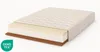 A cross-section of a mattress showing its layers, with a certification logo in the corner. Produktbild-Vorschau