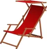 Liegestuhl rot Gartenliege Strandliege Deckchair Buche Produktbild-Vorschau 1