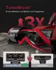 A close-up marketing image of a vacuum cleaner's brush head, highlighting its effectiveness with a '3X' graphic and comparison shots of different brush heads. Produktbild-Vorschau
