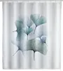 A shower curtain with a pattern of Ginkgo leaves. Produktbild-Vorschau