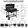 Profi Smoker Grillwagen, Holzkohlegrill aus Stahl, XXL Produktbild-Vorschau 3