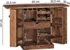 Hausbar LUCCA Massivholz Sheesham Weinbar ausklappbar Produktbild-Vorschau 3