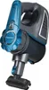 A close-up studio shot of a blue and gray cordless handheld vacuum cleaner with a charging dock. Produktbild-Vorschau