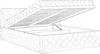 A line drawing of a bed with its storage compartment open. Produktbild-Vorschau