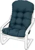 A teal cushion on a white chair. Produktbild-Vorschau