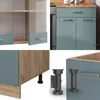 Küchenzeile Vicco R-Line Blau-Grau/Goldkraft Eiche 200 cm Produktbild-Vorschau 5