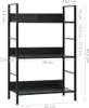 VidaXL 288218, Schwarz, 3 Regale, Stahl, Holz, 15 kg, 45 kg Produktbild-Vorschau 11