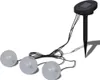 A solar-powered garden light with three spherical bulbs and a ground stake. Náhľad obrázku produktu