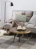 BELIANI Couchtisch Dunkle Esche / Schwarz / Gold MDF runder Produktbild-Vorschau 4