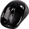 A black wireless computer mouse is shown from a top-down perspective against a white background. Produktbild-Vorschau