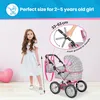 Puppenwagen mit Tasche und verstellbarem Griff – klappbare Produktbild-Vorschau 3