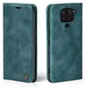 A teal flip case for a Xiaomi Redmi Note 9 phone, shown from the front and back. Produktbild-Vorschau