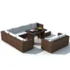 vidaXL 10-tlg. Garten-Lounge-Set mit Auflagen Poly Rattan Produktbild-Vorschau 3