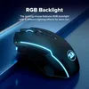 A gaming mouse with RGB lighting on a dark blue background. Produktbild-Vorschau