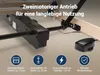 Close-up of an electric bed frame mechanism with feature icons and text. Produktbild-Vorschau