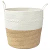 vidaXL Cestino portaoggetti marrone e bianco Ø43x38 cm Anteprima dell’immagine prodotto 4