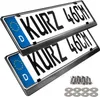 2 kurze Kennzeichenhalter Edelstahl poliert - in schwarz - Produktbild-Vorschau 1