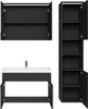 Badplaats Badmöbel Komplettset Paso LED 80 x 40 cm Schwarz Produktbild-Vorschau 4