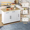 Isola da cucina Sweiko con ante a ribalta, carrello Anteprima dell’immagine prodotto 6