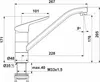 A technical drawing of a kitchen faucet with dimensions and specifications. Produktbild-Vorschau