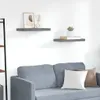 vidaXL Schweberegale 2 Stk. Hochglanz-Grau 50x23x3,8 cm MDF Produktbild-Vorschau 2