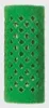 A single green hair curler with a diamond-shaped pattern of holes. Produktbild-Vorschau