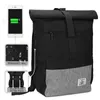 JOSEKO Freizeitrucksack Rolltop Rucksack Backpack Schwarz - Produktbild-Vorschau 5